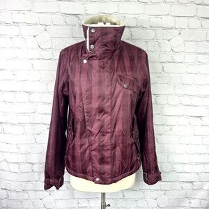 🏂|•BURTON•| Burgundy Plaid Snow Ski Snowboard Jacket Size Medium
